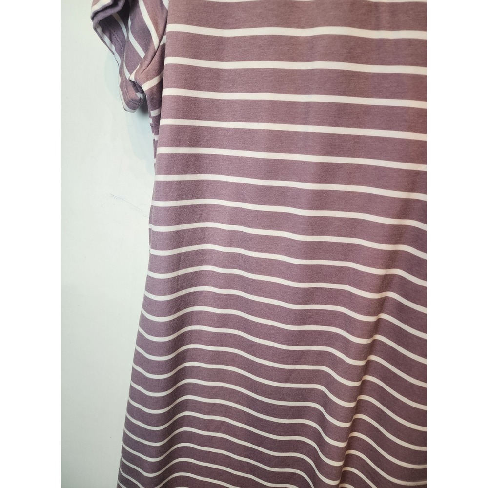 32 Degrees Cool Womens XL Purple White Striped V-Neck Short Sleeve Dress NWT - Picture 7 of 8